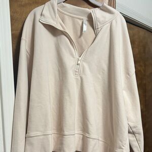 Fabletics Cream Half-Zip Women's Hoodie